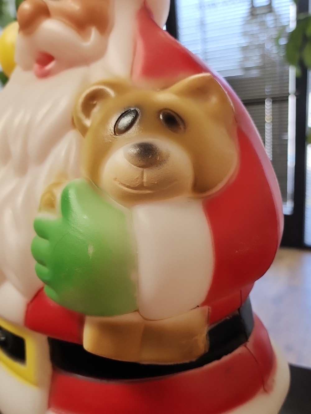 Vintage Santa Claus,Teddy Bear General Foam 18" Christmas Tabletop Blow Mold - Picture 3 of 16